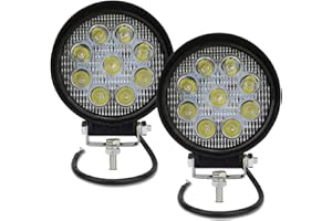 ‎AUXTINGS AUXTINGS LED Arbeitsscheinwerfer 2 Stück 4 Zoll 10 cm 27W runde Hochwasser-Leuchten, große Strahlbevölkerung für SUV All-Terrain-LKWs und 4x4 Nebelscheinwerfer