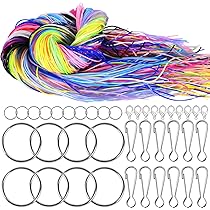 Set Scooby Doo Fili Per Braccialetti - 200 Pezzi 20 Colori Con Fibbie E Portachiavi - Corde In Plastica Per DIY, 1m X 1,8mm - Foto 2