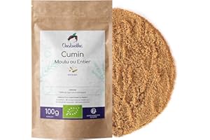 Chabiothé - Cumin poudre BIO 100g - Graines de cumin moulues issues de l'Agriculture Biologique