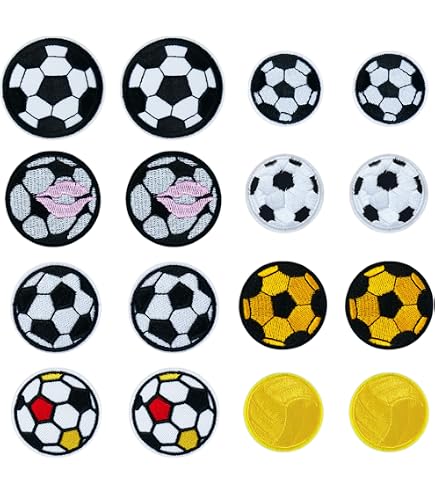 Stemma Termoadesivo Ricamato Pallone Da Calcio, Modello Medio 5,5x5,5 Cm - Toppa Per Ferro Da Stiro O Cucito