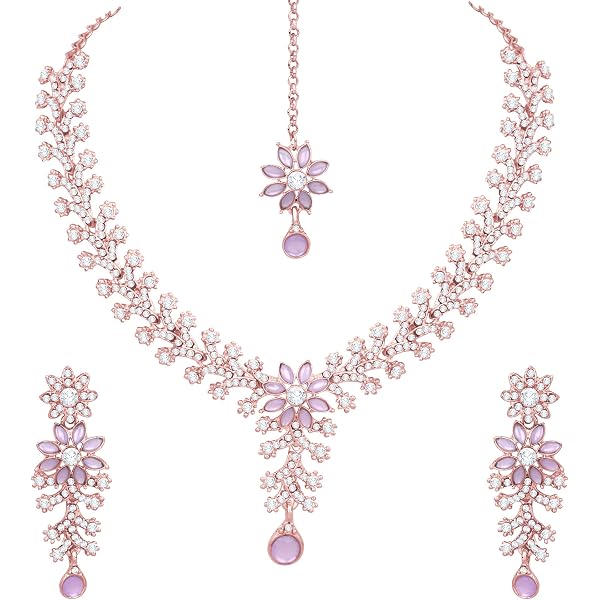 Ursumy Bridal Rhinestone Choker & Earrings Set – Crystal Wedding Jewelry For Bride & Bridesmaids