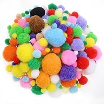 TOAOB 1000 Pièces Pompons Multicolores Et Beiges Pour Loisirs Créatifs - Tailles 10mm à 30mm