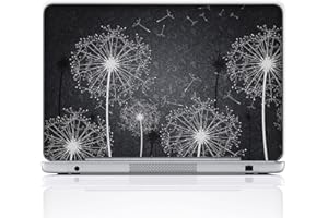 Meffort Inc 11.6 12 Inch Laptop Notebook Skin Sticker Cover Art Decal (Free wrist pad) - Black & White Dandelion