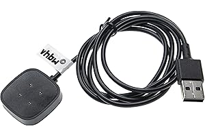vhbw Ladekabel kompatibel mit Fitbit Sense, Versa 3 Smartwatch, Fitnesstracker - Ladestation, Ersatzkabel, Schwarz, magnetisch - 1m