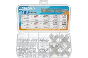 AUKENIEN 10 Valores 3MM 5MM RGB Diodos Emisores de Luz Kit 4 Pines Diodo LED electronica Diffused Multicolor Clear Tricolor Catodo Ánodo Común