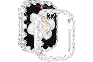 Fullife Bling Cases Compatible with Apple Watch 41mm Series 9/8/7 Without Screen Protector for Women,Overall Protective Case Diamond Cover for iWatch 41mm,Silver