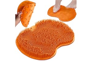 TULMERO Mata do masażu stóp i pleców pod prysznic - Silikonowa myjka do mycia stóp z przyssawkami -Antypoślizgowa mata do wanny - Szczotka do stóp i pleców