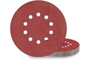 KONGMING 225mm sanding disc 10 Pcs 10 Hole Hook and Loop Grit P120 Sanding pads 9 inch sandpaper for Drywall Sander Long Neck Sander Sanding Giraffe