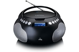 Lenco SCD-331 - Portable CD Radio - Bluetooth - USB Port - Programmable Track Memory -PLL FM Radio - LCD Display - AUX Input - Black