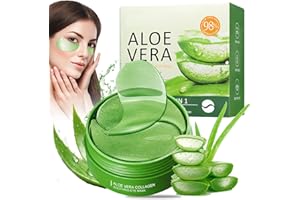 YANBURETA 60 Pezzi Patch Contorno Occhi all'Aloe Vera e Collagene - Maschera Idratante e Antirughe per Uomo e Donna - Riduce Borse, Gonfiore e Rughe - Effetto Rassodante e Rinfrescante