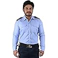 FABUNIFORMS Men Security Guard Shirt Uniform Modern Fit Shirt Blue 42
