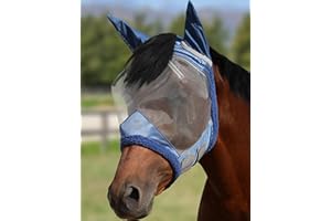 Harrison Howard CareMaster Maschera Anti-Mosche per Cavallo UV Protezione con lana (L; Full Size)