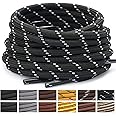 Stepace Round Shoelaces [2 Pairs] Heavy Duty Boot Shoe Laces for Hiking Work Boots