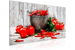 Runa Art Tableau Decoration Murale Cuisine Légumes 1 Partie Moderne Toile non tissée Salon Salle Bois Blanc Rouge 005812b