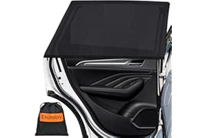 Ehomfory Pare Soleil Voiture Bébé，(2PCS) 2025 Mise à Niveau Élasticité Spandex Pare Soleil Voiture Arriere pour Enfants, UV Protection Anti Moustiquaire Chaussette Voiture Soleil pour 98% des Voitures