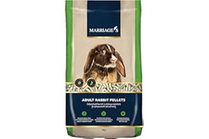 MARRIAGE'S Marriage’s - Adult Rabbit Food, Rabbit Pellets for a Healthy Weight and Immune System, Indoor Food with Sunflower Seed, High in Fibre, 100% Nutri Pressed, Suitable for 20 Weeks and Older (2kg)