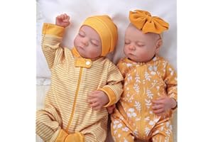 JIZHI Reborn Dolls Twins - 20-inch Realistic Newborn Baby Boy Girl with Soft Vinyl Limbs, Lifelike Baby Dolls Twins with Clothes for Children 3+