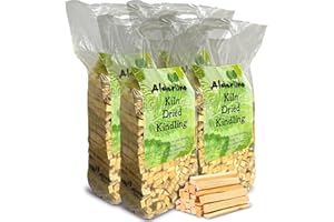 Alderline Premium Kindling Wood 3 KG - Firewood Sticks for Effortless Ignition in Pizza Ovens, Log Burners, and BBQ Charcoal - Perfectly Packaged in Bag for Convenience and Low Smoke Emission (4 Bags)