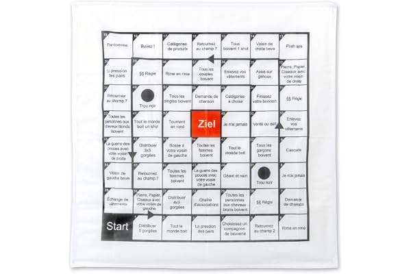 Your Day Mate Version FRANÇAISE, Jeu à Boire pour Adultes, sur Une Nappe de 70 x 70 cm, 54 terrains de Jeu avec des tâches, Game Société pour Apéro & Soirées, Drinking Game