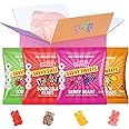 SAVVY Sweets Mixed Gummy Bears Variety Pack - Great Tasting, Prebiotic, Low Sugar, High Fibre, Vegan, Gluten-Free, 72 Calories - 4-Pack (1x Berry, 1x Kola,1x Sour 1 x Fruits and Cream)