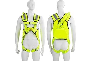 SAFETYLIFTINGEAR G-Force P30 Yellow High Visibility 2 Point Full Body Height Safety Fall Arrest Protection Harness (XXL)
