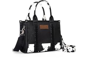 MONTANA WEST Wrangler Tote Handbag for Women Cow Print Purse Top Handle Handbags