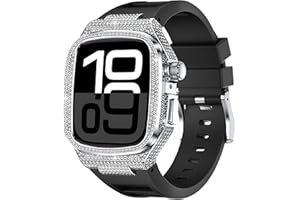 VEVEXIAO Case with Band Compatible with Apple Watch Bands 46mm 45mm 44mm Metal Protective Cover Case with Silicone Strap Shockproof Bumper for iWatch Series 10 9 8 7 6 5 4 SE