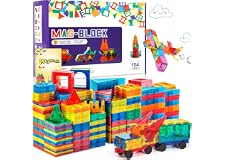 JUQG 104 delar Magnetiska byggklossar Leksaker Magnetiska byggleksaker Pedagogiska byggstenar Leksaker Byggleksaker för barn Lämplig för 3+ barn (104Pcs)
