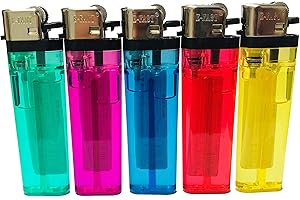 E FAST CE4 Pack of 5 Disposable Lighters Cigarette Lighters Utility Lighter Child Safe Adjustable Flame