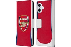 Head Case Designs Officially Licensed Arsenal FC Home 2024/25 Kit Leather Wallet Case Compatible With Apple iPhone 16 Plus
