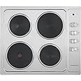 Cookology SEP601SS 60cm Built-in Cooktop Solid Plate Electric Hotplate Hob, 4 Zone, 6 Heat Setting - in Stainless Steel