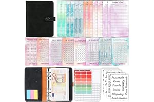 QUPUCE Raccoglitore ad Anelli A6 Italiano, Budget Planner Binder con 8 tipi Risparmia Il Denaro Challenge, Agenda Risparmio Soldi con Buste a Cerniera per Lavoro e Casa Budget di Contanti Organizzatore
