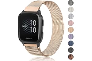 Amzpas Garmin Venu Sq 2 bransoletka 20 mm do Garmin Venu/Venu 2 Plus/Venu Sq 2 Music, dla kobiet i mężczyzn, stal nierdzewna, metalowa bransoletka zastępcza do Garmin Venu Sq 2