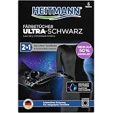 HEITMANN 2'si 1 arada boyama bezleri ultra siyah | p&uuml;r&uuml;zl&uuml; siyah kıyafetler i&ccedil;in renk tazeleme ve bakım | y&uuml;ksek kaliteli tek