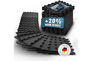 Veluris Bodenschutzmatte Fitness Matte [31x31cm] - 18 extra dicke Bodenmatten [20% mehr Schutz] - Rutschfeste Schutzmatten Fitnessraum, Fitness Boden, Sportboden, Poolunterlage, Fallschutzmatten