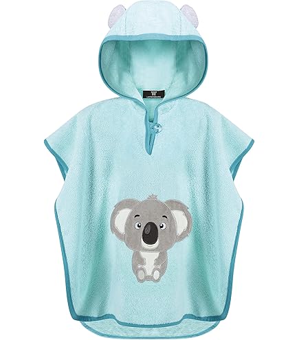 Poncho Bagno Bambini 60x120cm - Ascigamano Con Cappuccio Dinosauro, Cotone Morbido, 0-12 Mesi - Foto 5