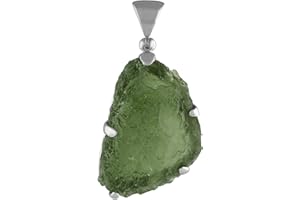 Starborn Moldavite brute 15-20 carats Pendentif en argent sterling 925