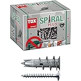 TOX Gipskartondübel Spiral Plus 37-2 + Schraube mit PH2-Antrieb, 35 mm, für ein- und zweilagige Gipskartonplatten + Gipsfaser