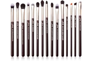 Jessup Brochas De Maquillaje De Ojos, 15 Piezas Profesionales, Corrector De Mezcla De Sombras De Ojos, Brochas Para Delineador De Ojos, Zinfandel T284