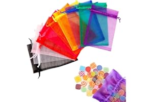 LEBEXY Organzasäckchen Geschenk Schmuckbeutel [15X10cm 100 Stück] | Klein Organza Säckchen Zum Befüllen | Organzabeutel Hochzeit Beutel | Geschenkbeutel Schmuck Säckli Für Hochzeitsbevorzugung, Bunt