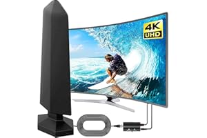 GBOKYN Antena de TV interior exterior, antena potente TDT HD, largo rango y 360° recepción, antena HDTV digital con alcance de recepción 480 KM, compatible con 4K 1080p todos los televisores inteligentes