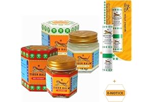 BIEN Ô NATURE Baume du tigre Thailandais lot de 03, rouge + blanc + inhalateur nasal, avant et aprés sport soulage les douleurs articulaires, le mal de dos produit authentique