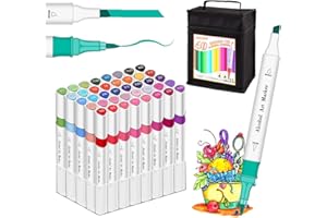 Efimeso 40 Colori pennarelli indelebili colorati, Marker Pennarelli Alcool Pennarello per Schizzi per Adulti e Bambini, pennarelli ad alcool Professionale per Disegnare, Colorare, Schizzi e Pittura