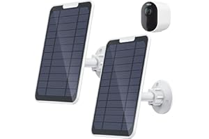 DEHKATA 4 W Solarmodul-Ladegerät, kompatibel mit Arlo Pro 3/Pro 4/Pro 5S/Ultra/Ultra 2/Go 2, 3 m Ladekabel, IP65 wetterfestes Solarpanel mit 360°-Wandhalterung (Magnetstecker, 2 Stück)