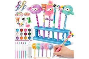 TINKERPLAY 12 PCS Stifte Selber Machen Set mit 12 Stifte Kinder DIY Set Bastelset Kinder ab 6 Jahre Bastelset Kindergeburtstag Basteln Kreatives Spielzeug Geschenke für Mädchen Junge ab 6 7 8 9 10 11 Jahren