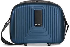 REDOLZ Hartschalen Handgepäck Kosmetik-Koffer | Stabiles Beauty-Case mit Aufsteckfunktion |34 x 17 x 27 cm aus leichtem Polypropylen (Essentials 14)