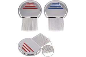 EKARTZ Lice Nit Comb Get Down Stainless Steel Metal Tooth Head Long Teeth/Professional Stainless Steel Nit Comb for Head Lice Treatment,Reusable,Removes Louse Nits (Pack of 2)