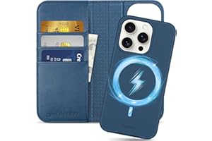 SHIELDON Etui na iPhone'a 15 Pro 5G, skórzany odpinany portfel z [przegródkami na karty] [blokowanie RFID] [podpórka] Magnetyczne, odporne na wstrząsy etui do ładowania bezprzewodowego kompatybilne z