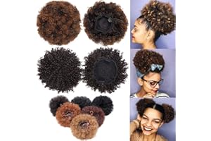 S-NOILITE Extensions de cheveux synthétiques courts afro frisés et bouclés pour cheveux naturels.