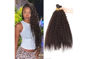 XIIMENALU Falowane włosy do zaplatania warkocze perwersyjnych, prostych, bez pasm, głębokie, falowane, syntetyczne do warkoczy boho, proste włosy luzem, do mikroplecionek (4, 61 cm, 3 szt.)